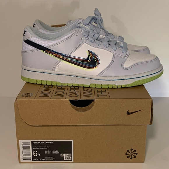 🧃[BRAND NEW] NIKE DUNK LOW 3D SWOOSH GREY GRADE SCHOOL SHOES SIZE 6 SNEAKERS 🧃 - Picture 7 of 13